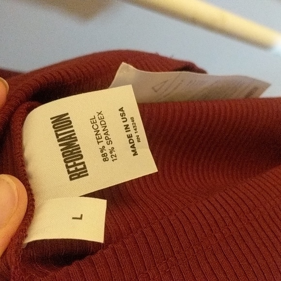 Reformation dress turtleneck deep v cutout long sleeve - Picture 4 of 8